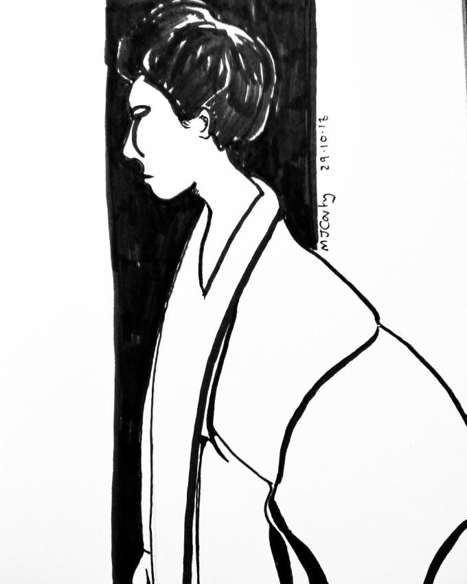Inktober2018_29a_Kimono_B&W