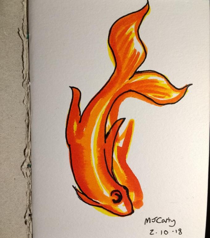 Inktober2018_2_TheFishAndHerReflection