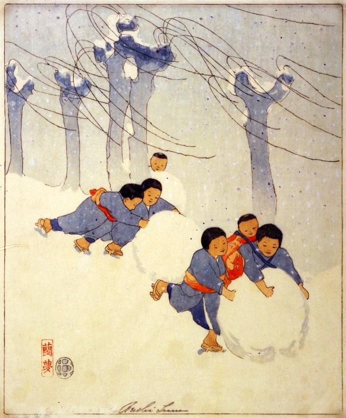 Bertha_Boynton_Lum,_Snow_balls,_ca._1913